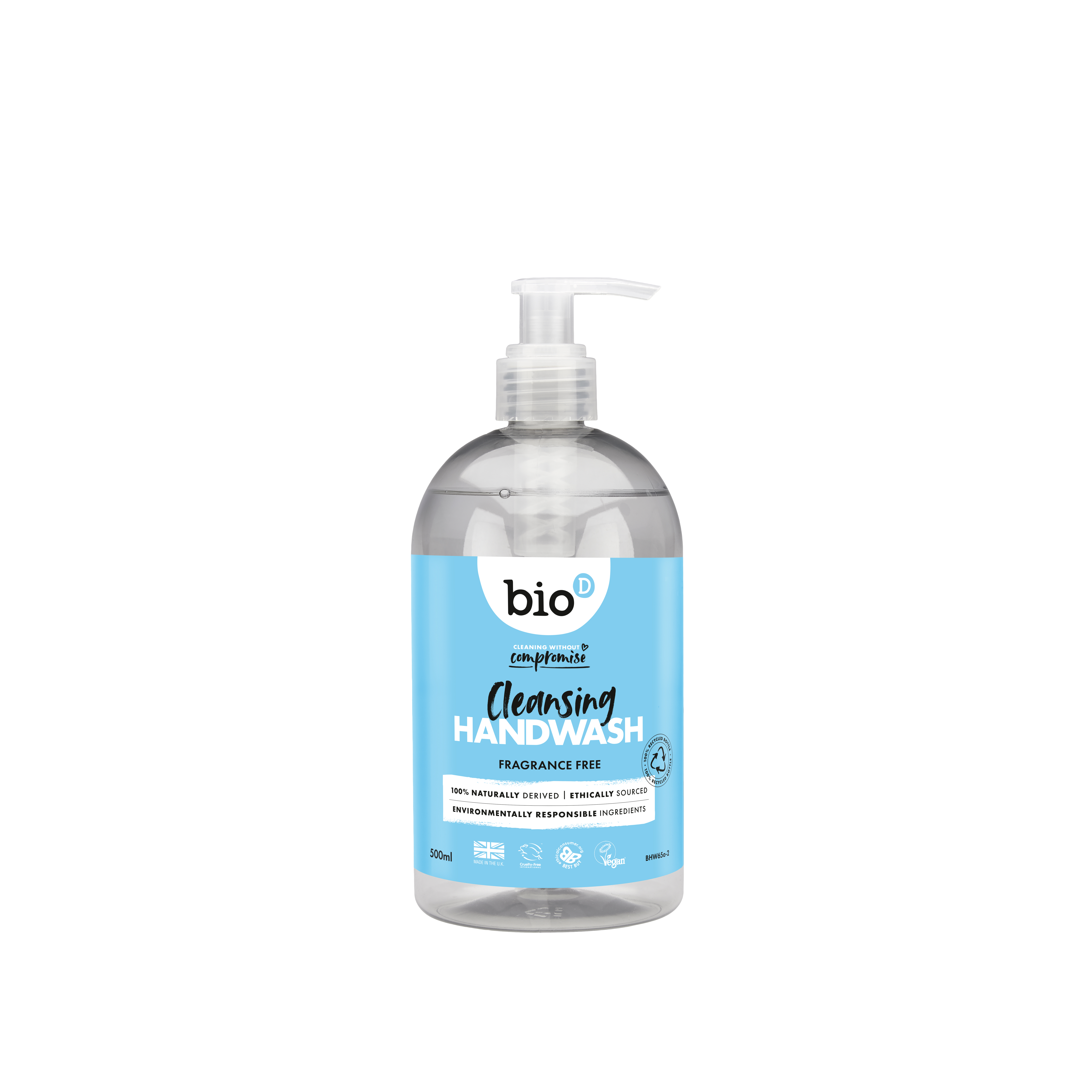 Bio-D Sanitising Hand Wash Fragrance Free 500mls