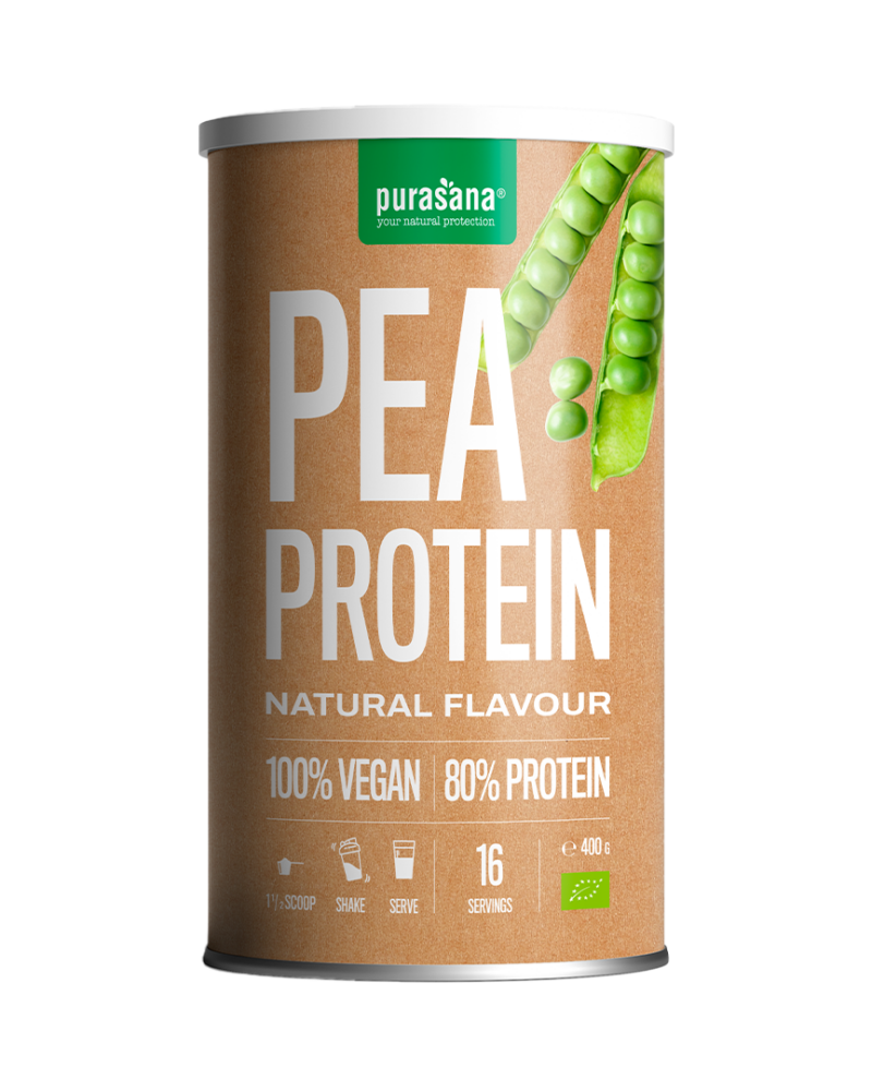 Purasana Vegan protein pea 80 natural bio 400 g BE-BIO-02 400gr