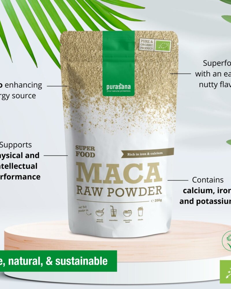 Purasana Maca powder 200 gr BE-BIO-02 - Image 2