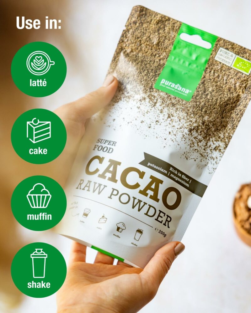 Purasana Cacao Raw Powder 200 gr - Image 3