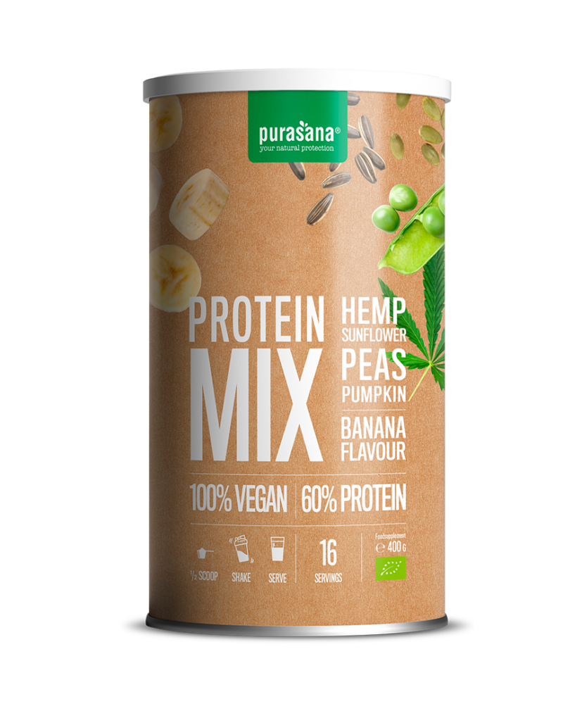 Purasana Vegan protein mix 55% pea/sunfl/hemp/banana