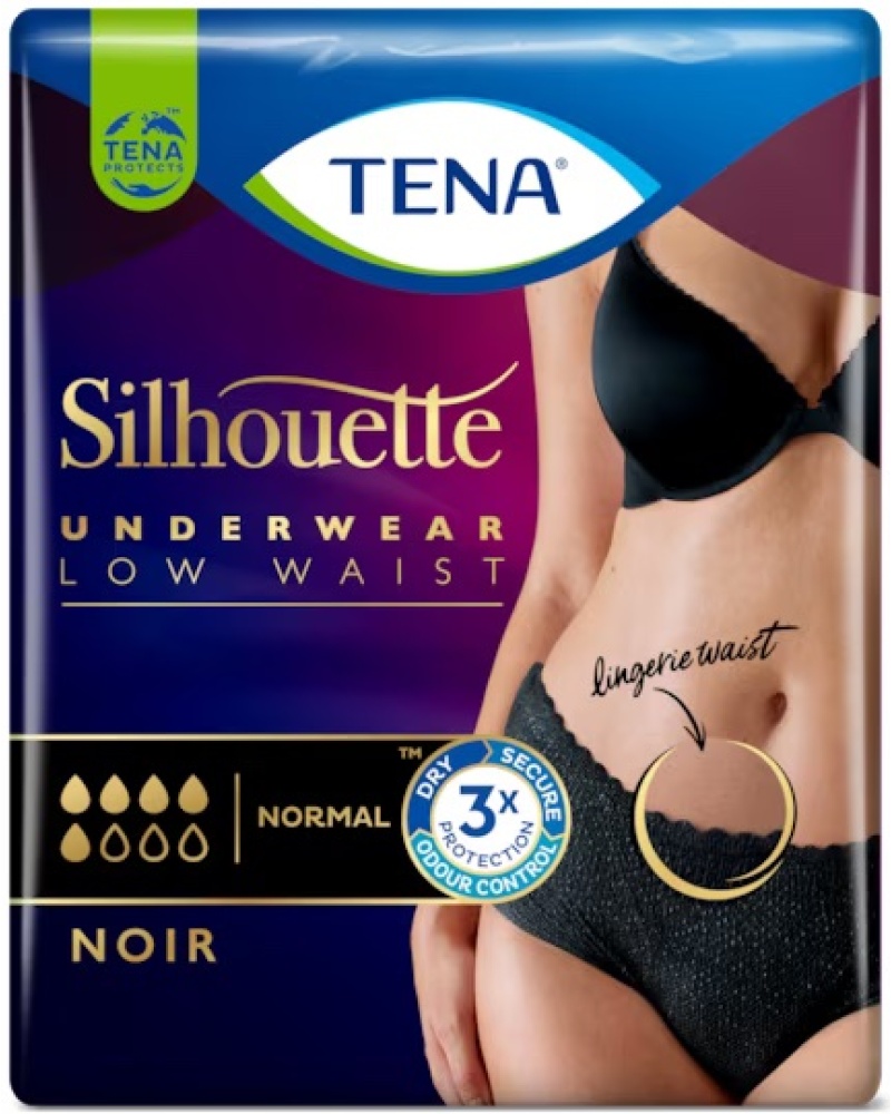 TENA SILHOUETTE BLACK L/W LARGE NORMAL 5 DROPS X 9