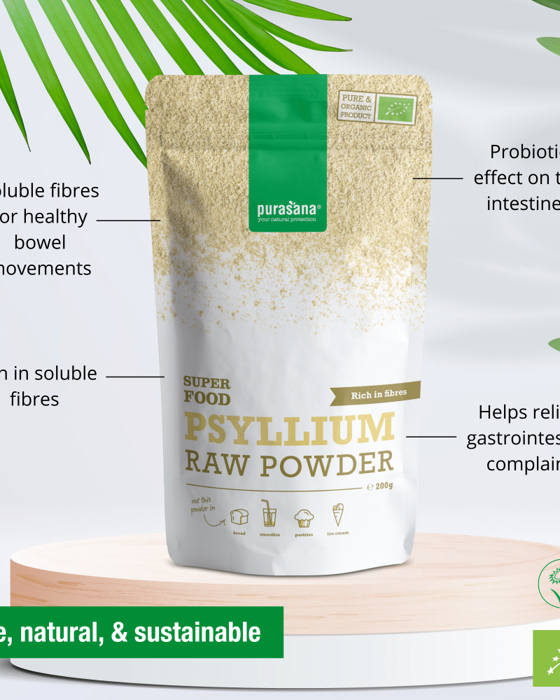Purasana Psyllium powder 200 g ORGANIC - Image 2