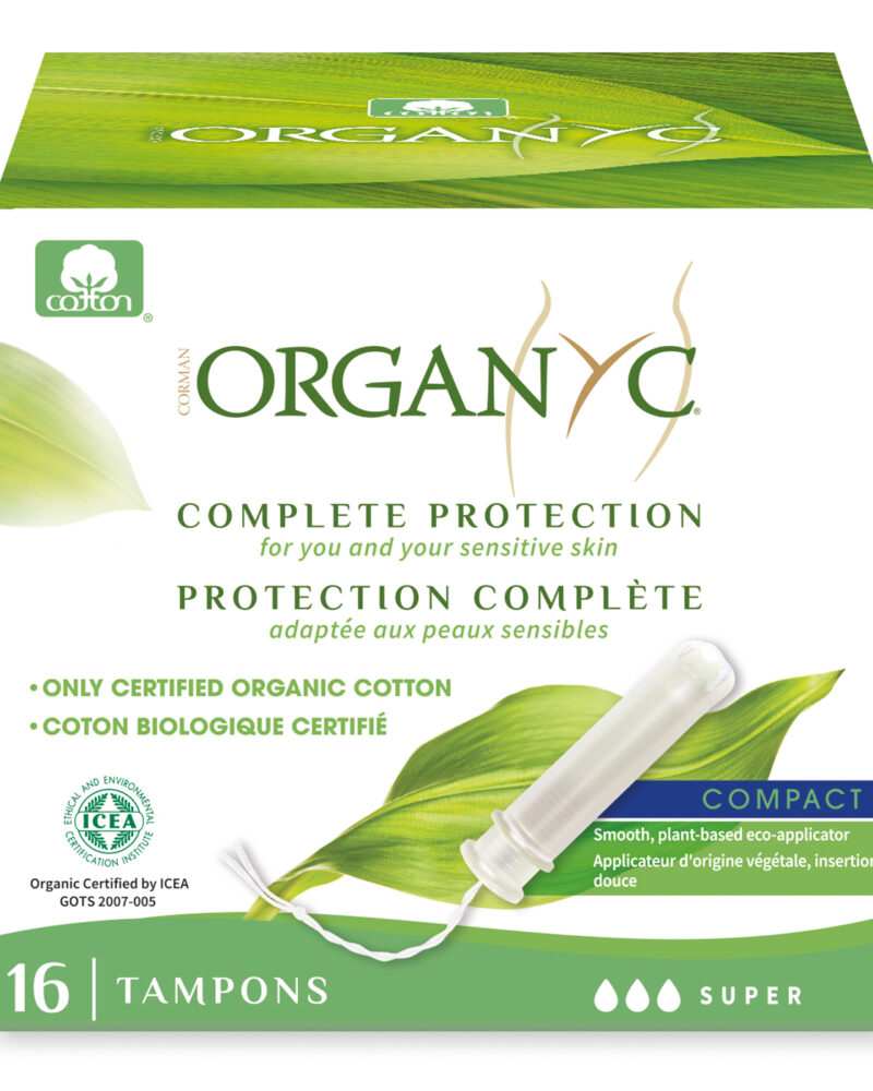 Organyc Compact Tampons Plastic Applicator SUPER 3 Drops x16