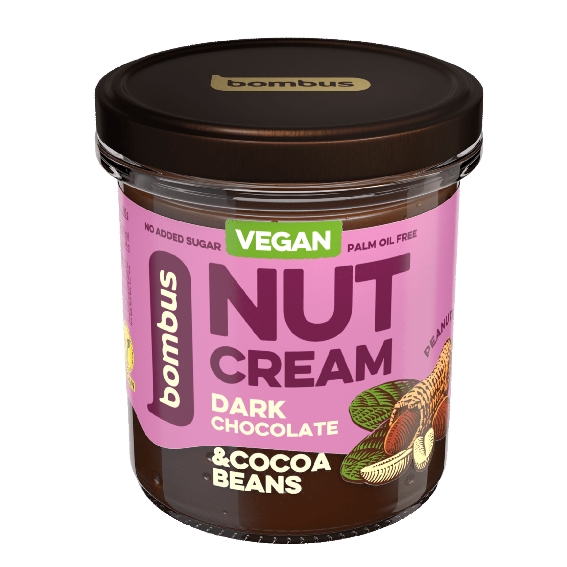 NUTS ENERGY peanut cream with Dark Chocolate and cocoa nibs.